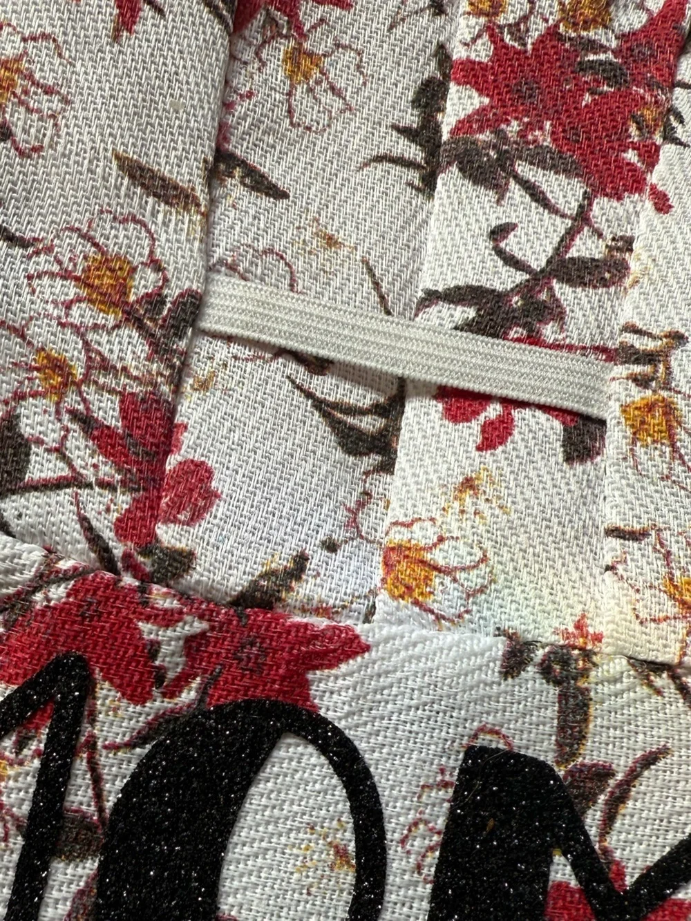 Floral 'Plant Mom' Gardening Gloves in White and Red